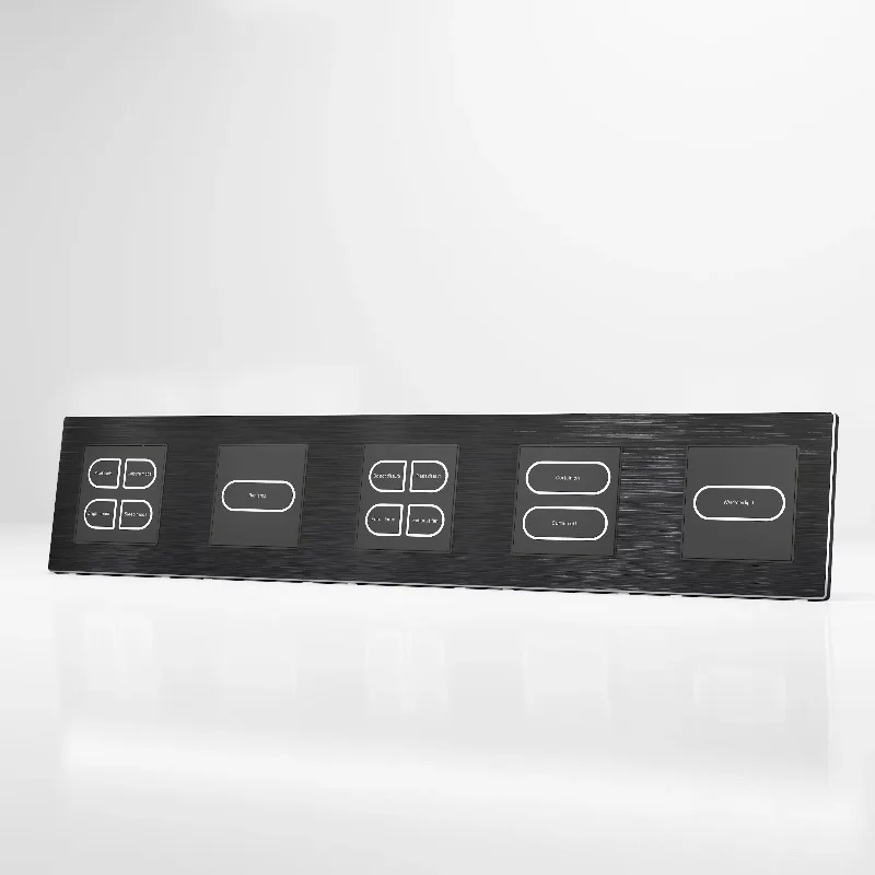 Modern Rectangular USB Wall Socket with Bipolar Button Light Switch Waterproof IP66 Durable Touch Panel Wire Network