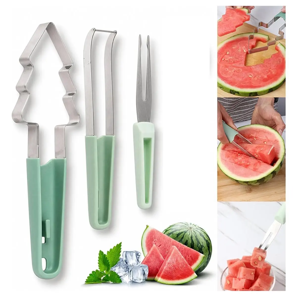 2026 New Stainless Steel Watermelon Slicer,Watermelon Cutter,Stainless Steel for A Wide Variety Watermelon,Cantaloupe,