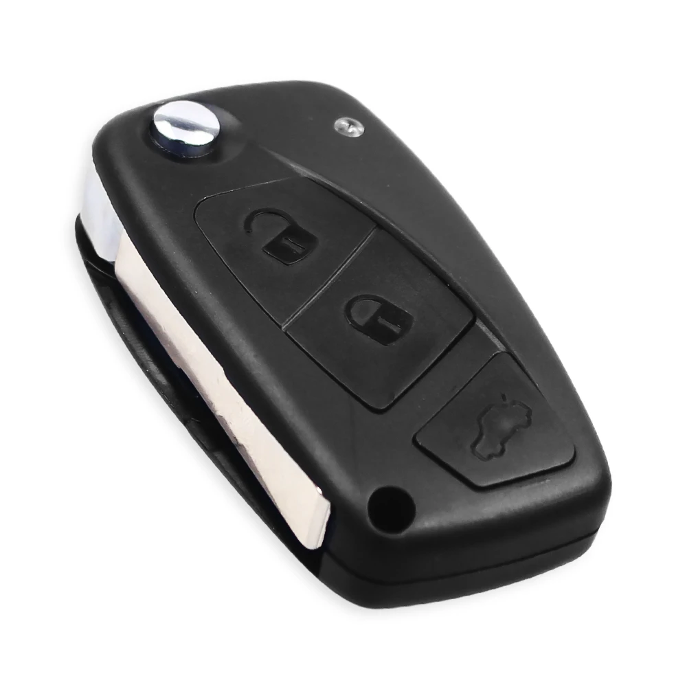 KEYYOU 2/3 Buttons Car Key Shell For Fiat 500 Punto Stilo Ducato Panda Doblo Bravo Folding Remote Control Key Case Uncut Blade