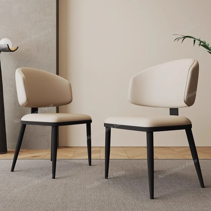 Nordic Minimalist Dining Chairs Ergonomic Advanced Homestay Hotel Dining Chairs Luxury Metal Home Furniture Cadeiras Lscy