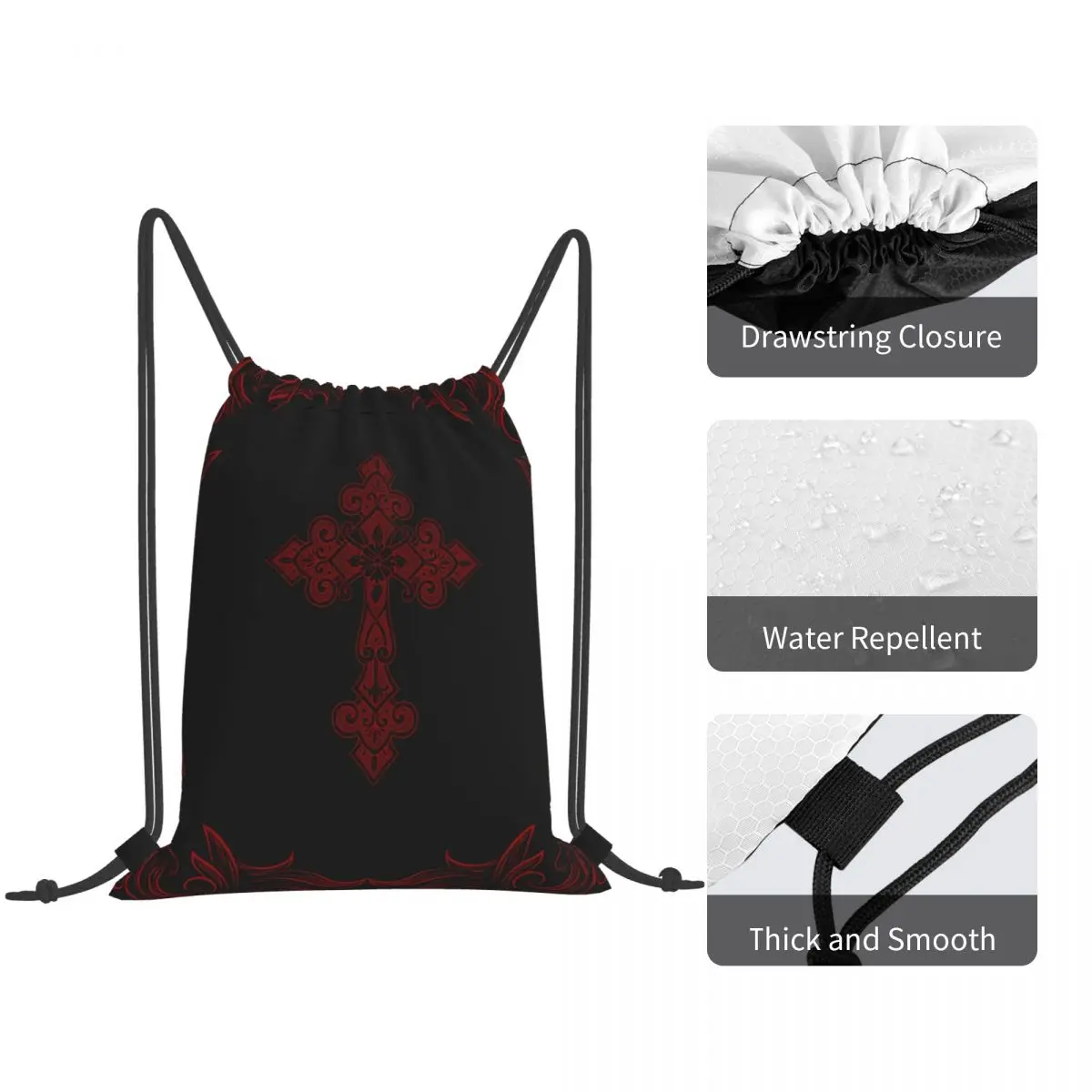 Gothic Vampire Halloween Haunted Mansion Backpacks Multi-function Drawstring Bundle Pocket Sports Bag Book Bags for Man