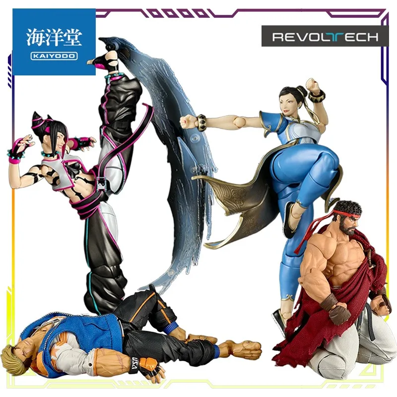 KAIYODO Original Revoltech Street Fighter 6 Series Chun-Li Anime Action Figure Model Toys Movable Model Ornaments Gifts Fo Boys
