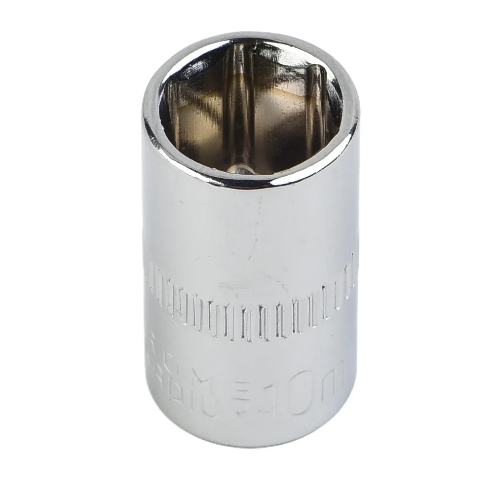 4pcs Drive 10mm Shallow Socket Chrome Vanadium Steel Construction Compact and Easy to Use for Automotive Repairs