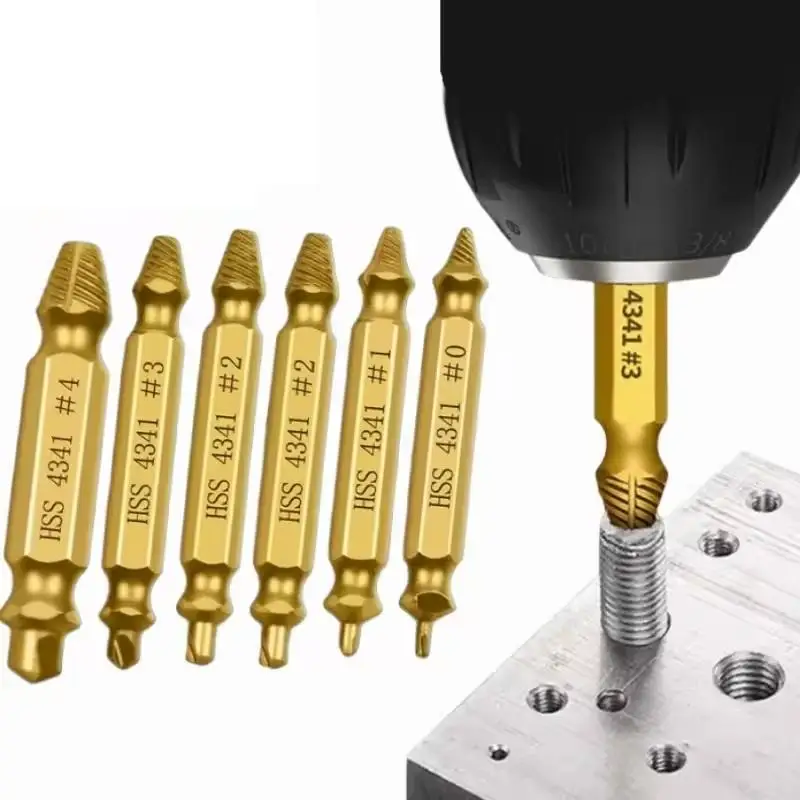 Damaged Screw Extractor Set HSS Drill Bit Stripped Broken Remover Small Easily Quickly Take Out Kit Easy Demolition Power Tools