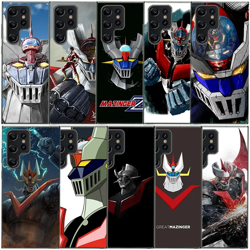 Manga Mazinger Z Anime Clear Phone Case For Samsung Galaxy S20 S21 S23 FE S22 Plus S24 Ultra S10 S10E S9 S8 Soft Back Cover