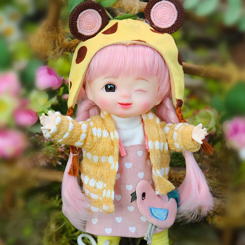 

22.5cm Cute BJD Dolls Fullset Body Kawaii Toys 1/8 Doll With Clothes And Shoes Movable 21 JBJD Doll for Girls Fashion Anime Toy