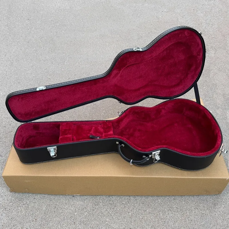 38 Inch Wooden Guitar Hard Case Black Lockable Acoustic Guitar Box