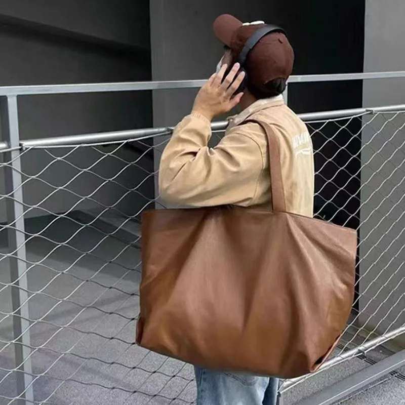 

New Designer Bags for Women Large Capacity Tote Shoulder Bag Soft PU Leather Shopper Purses and Handbag Commuting Shopper Femal