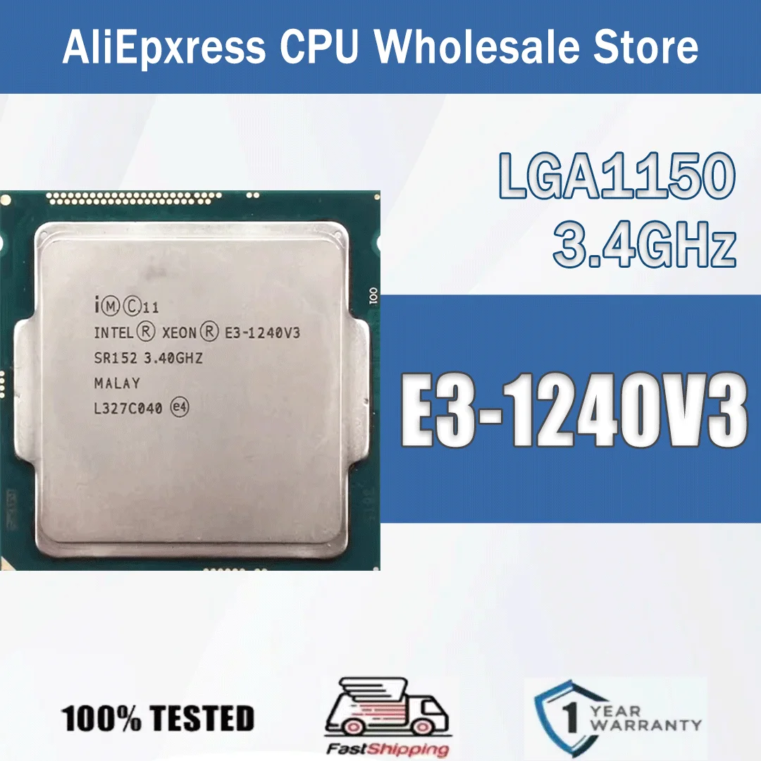 Intel Xeon E3-1240V3 3.4GHz Quad-Core Eight-Thread 8M 80W E3 1240 V3 Computer CPU Processor Server E3 1240V3 Package LGA 1150