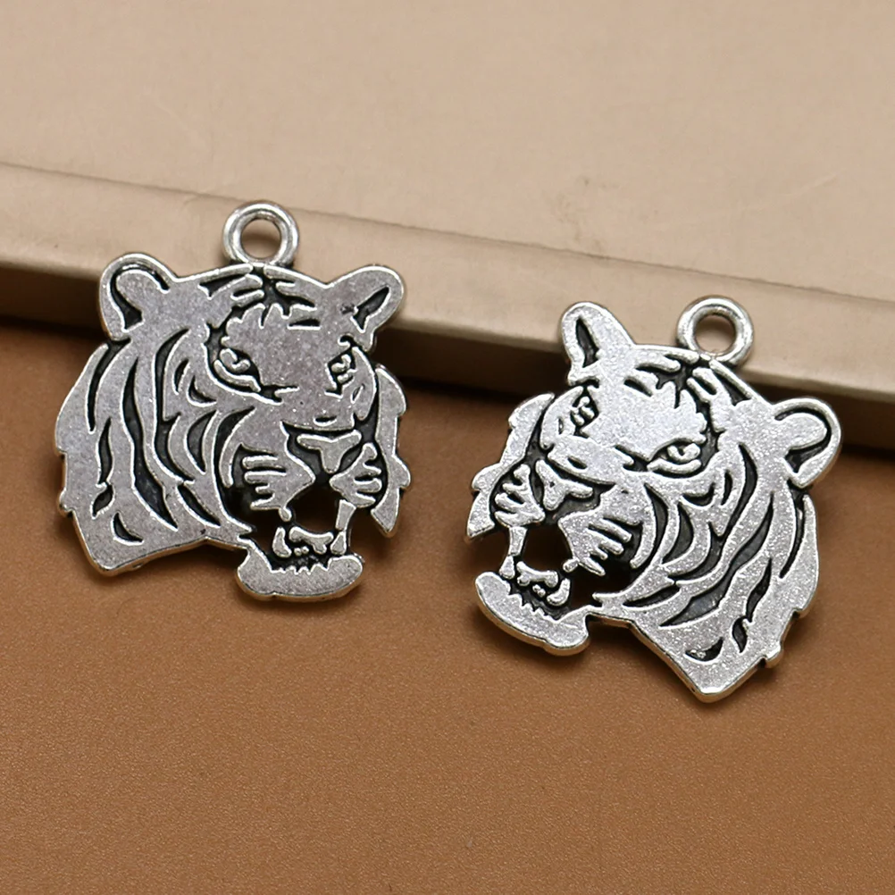 

30Pcs Tiger Head Pendant Alloy Charms Stylish DIY Jewelry Making Necklace Bracelet Crafts Eye-Catching Gift Alloy Pendant Charm