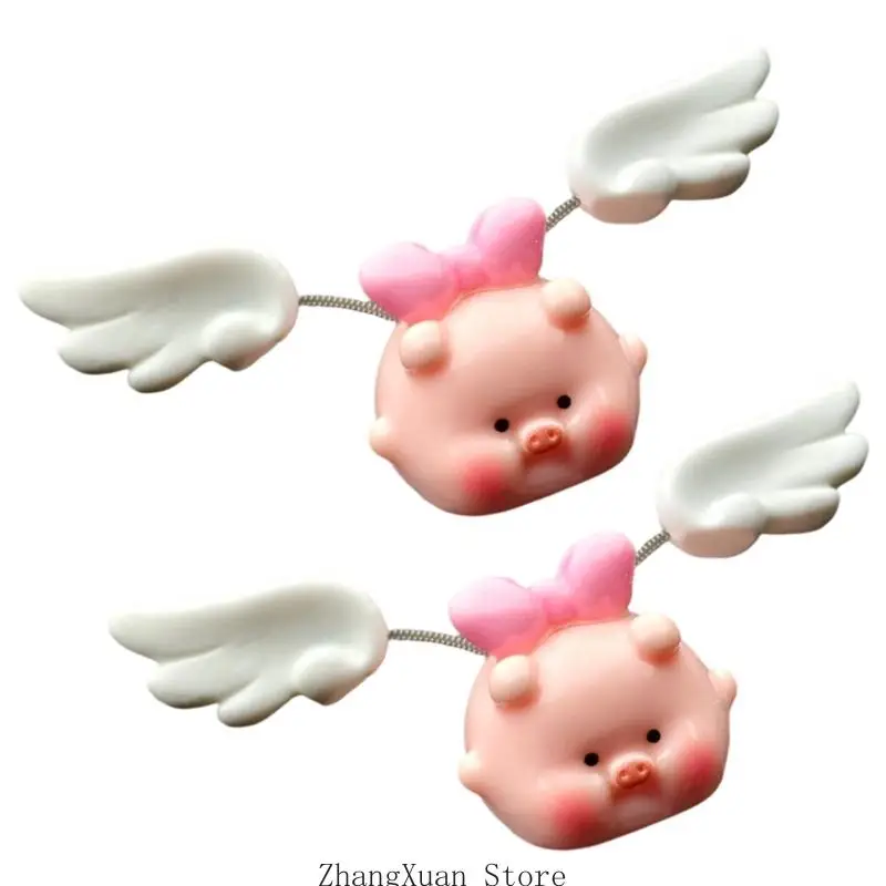 Cartoon Swinging Pig Sculpture Small Desktop Toy For Car Dashboard Decors Gift 3XUF