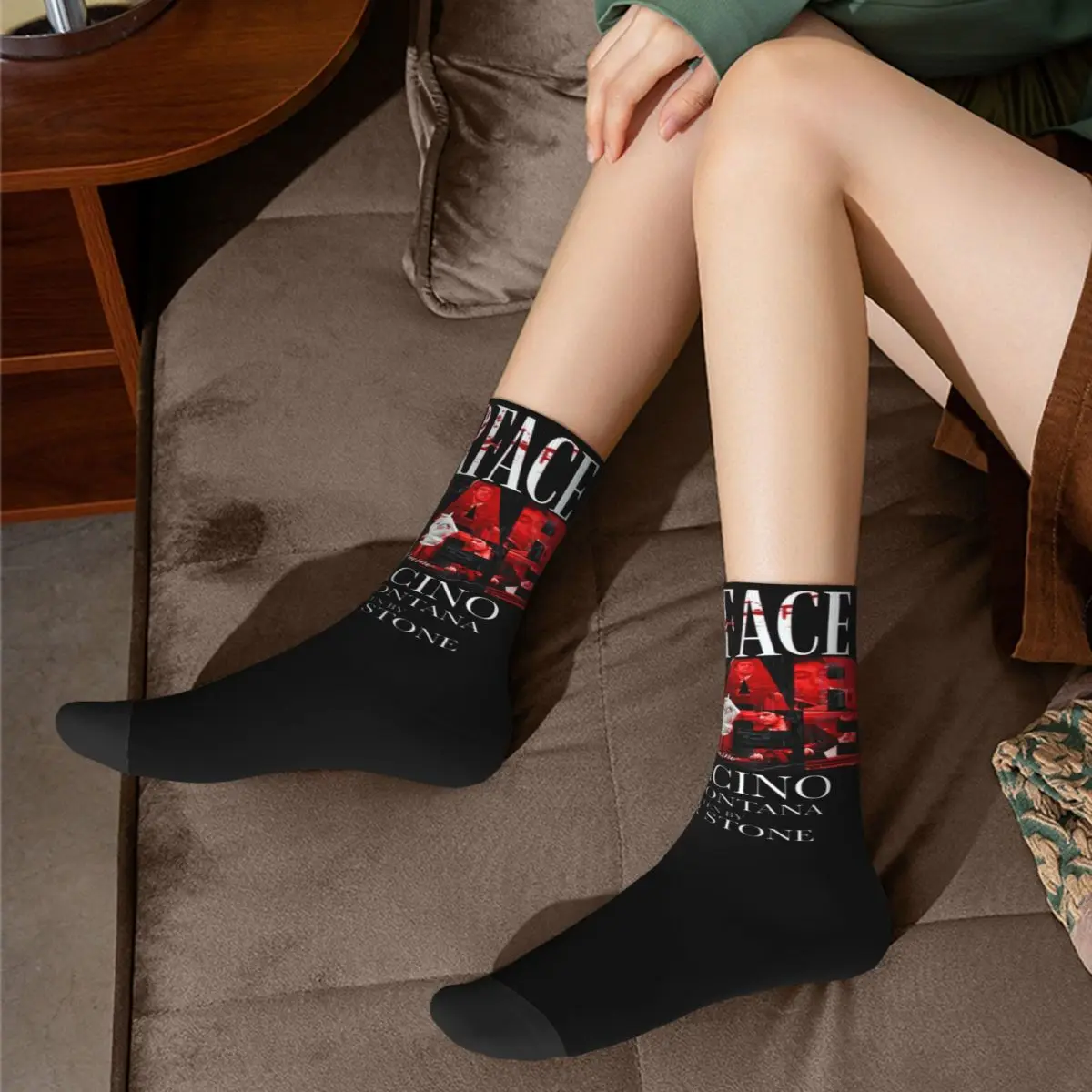 Say Hello To My Little Friend Design All Season Socks Merch for Female Cozy Printing Socks