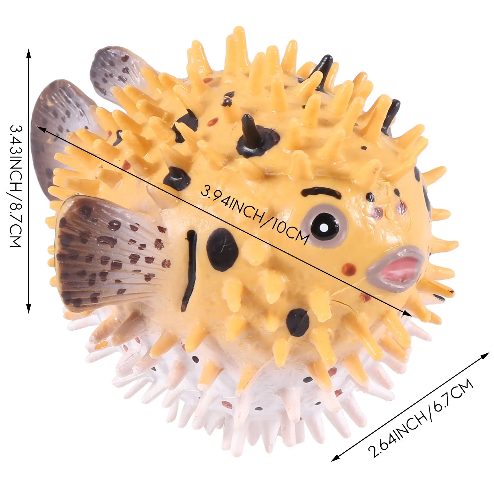 Figura de pez Pufferfish realista, juego de figuritas de plástico salvaje para colección, utilería educativa de ciencia, modelo Animal