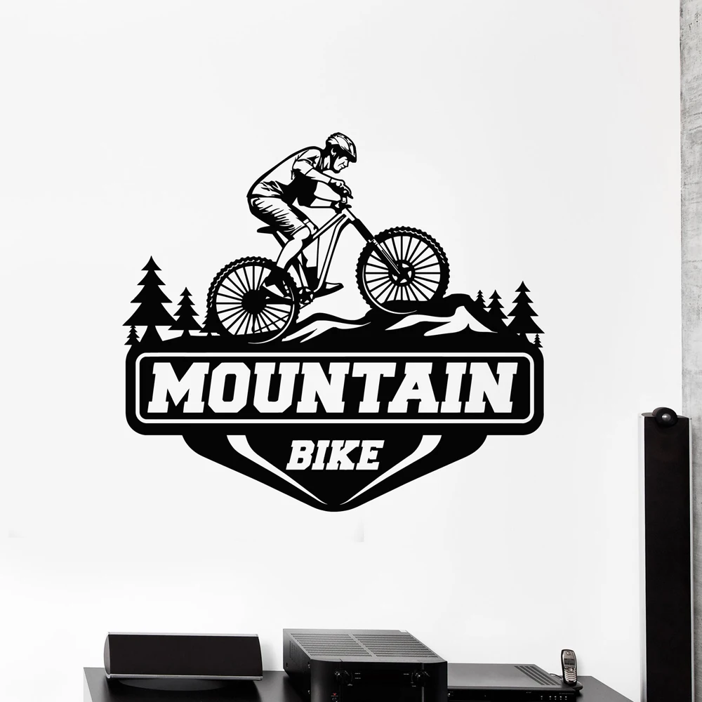 Vinyl Wall Decal Mountain Bicycle Wall Art Home Decals For Living Room Bedroom Decoration Dirt Bike Sport Poster