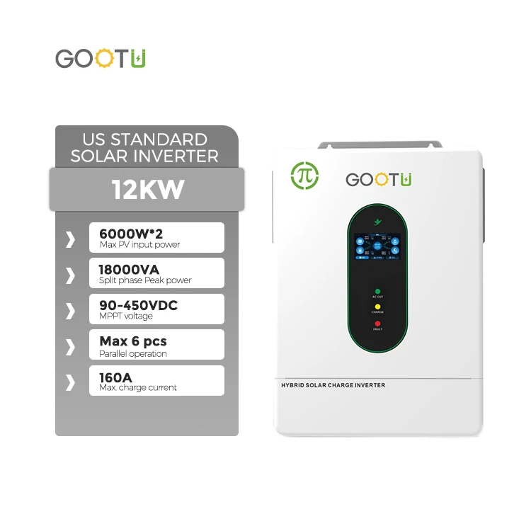 Gootu SPI Series 12Kw All in One Inverter Parallel 7.2Kw 10Kw 12000W Dual ‘Mppt One Phase Hybrid Solar Inverter for PV System