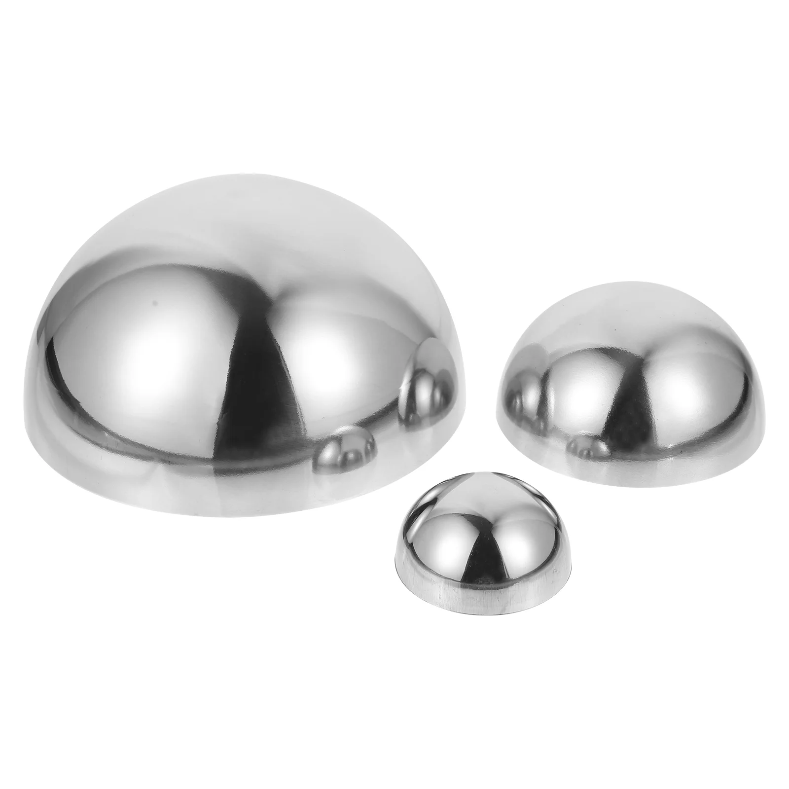 3 Pcs Hollow Hemisphere Park Decoration Garden Ball Mirror Polishing Stainless Steel 304