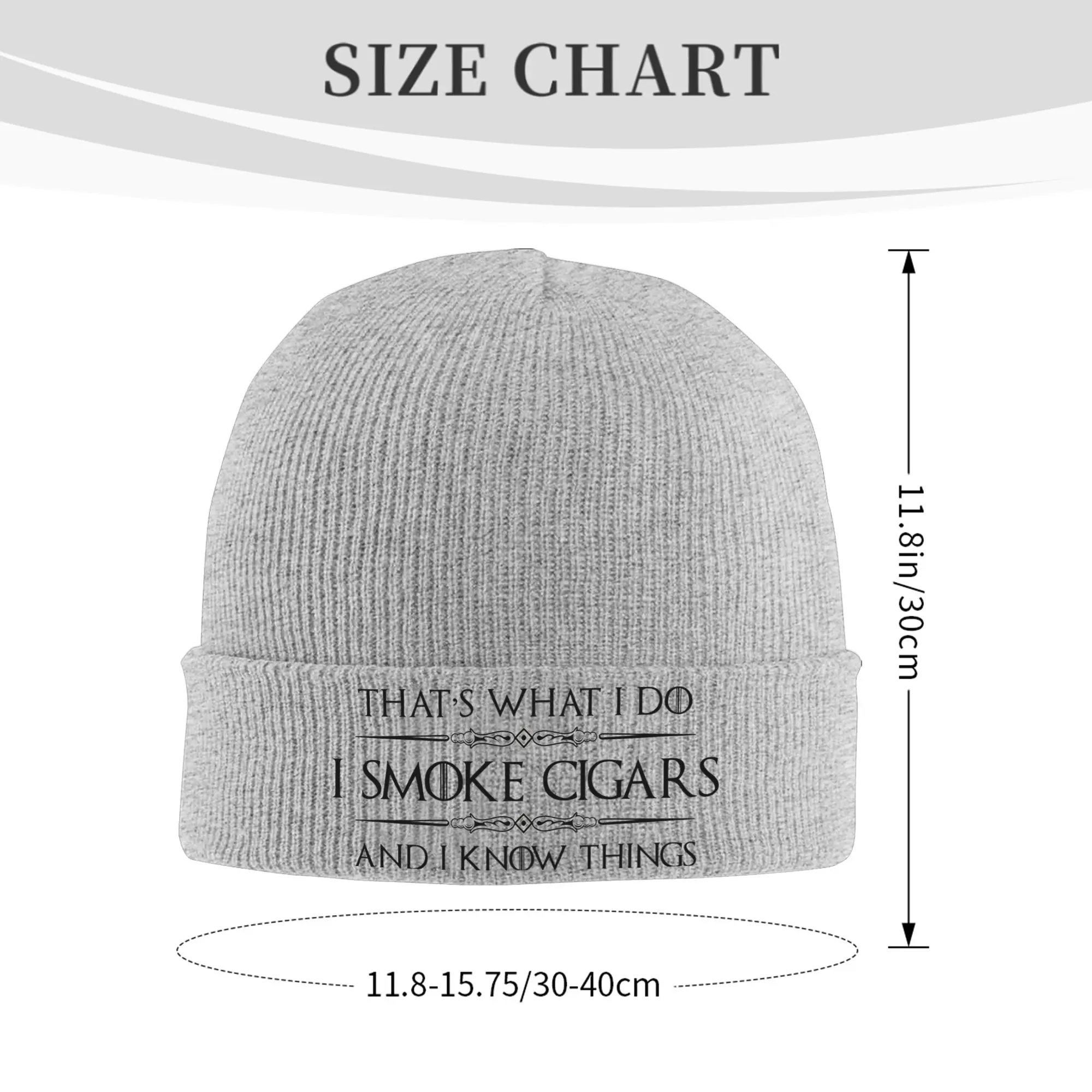 That'S What I Do I Smoke Cigars I Know Things Bonnet Hats  Beanie Hats  Skullies Beanies Casual Adult Unisex Kpop Warm Soft Cap