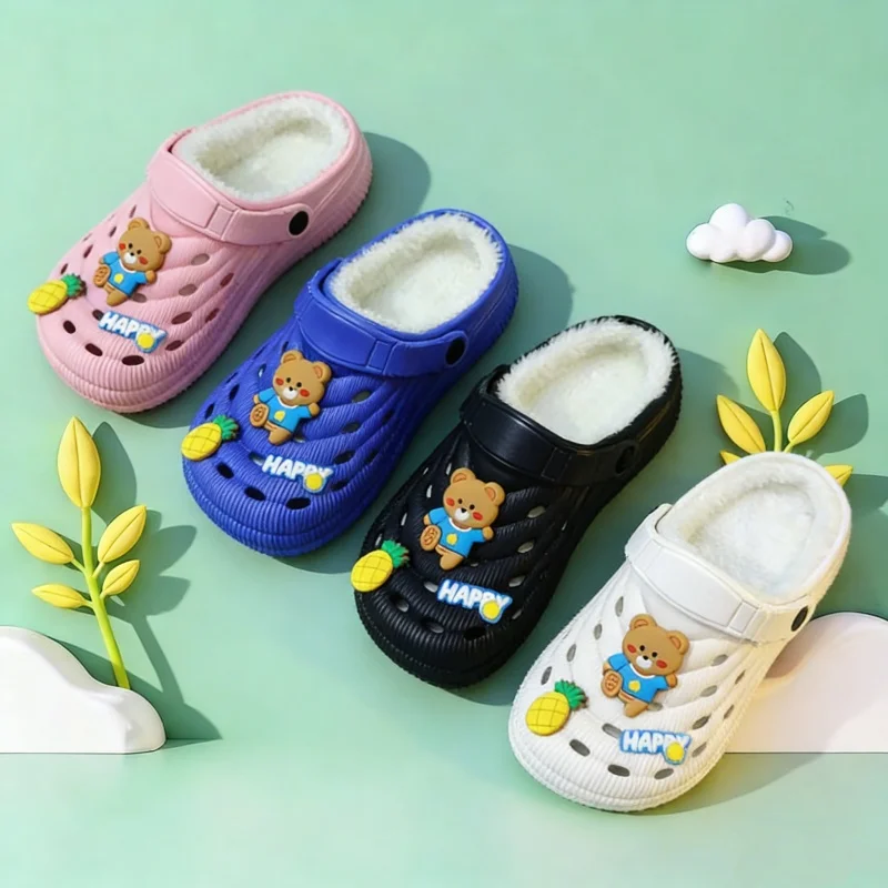 

Материал ЭВА, нескользящая подошва, осенне-зимние бархатные туфли с отверстиями, аксессуары для DIY, для изготовления плюшевых мишек, для дома и улицы, повседневная обувь, тапочки, инструмент