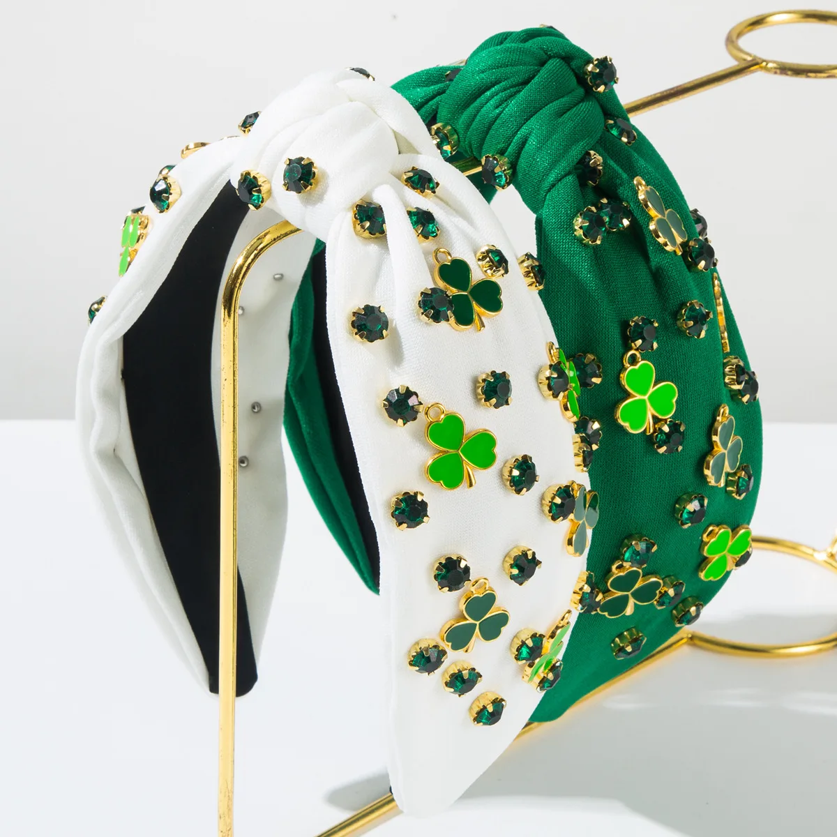Amazon's new Irish St. Patrick's Day with rhinestone headband and green clover decorative hair accessories for women