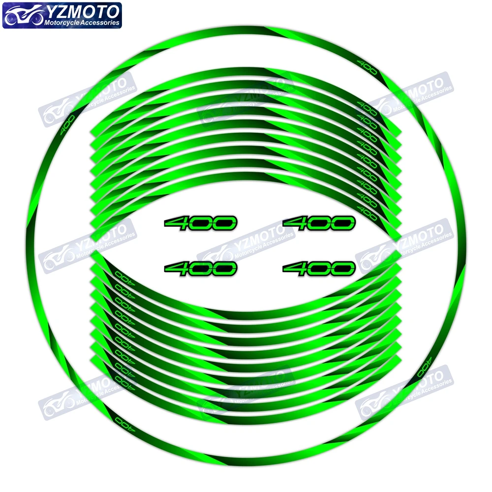 

Аксессуары для мотоциклов Z400, 17-дюймовая наклейка на переднюю и заднюю ступицу колеса, водостойкая светоотражающая декоративная наклейка на обод