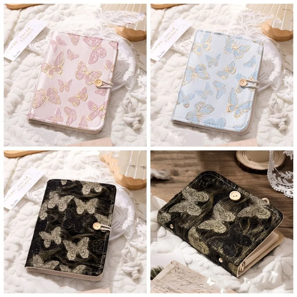 90Sheets Butterfly Cloth Notebook 6-hole Blank Loose-leaf Notebook School Supplies To Do List Office Notebook Stationery