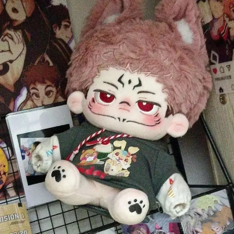 Anime Game Jujutsu Kaisen Ryomen Sukuna 20cm Nude Body Plush Cute Doll Toys Soft Stuffed Plushie a5932