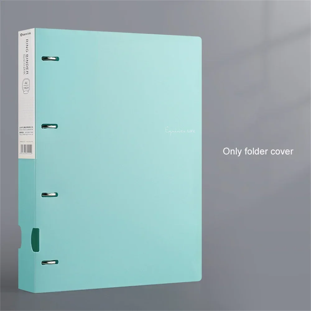 A4 File Display Book 4 Hole Binder Folders Morandi Color Waterproof Document Ring Binder Folder Office School Supplies