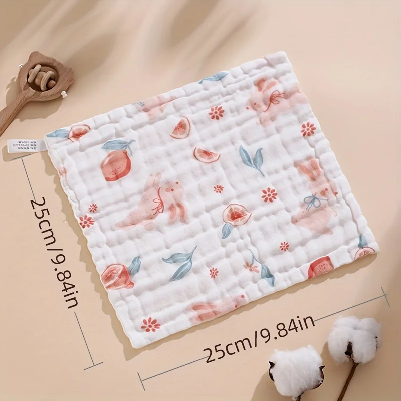 1pcs 6-Layer Soft&Breathable Cotton Gauze Towels - Ultra-Soft, Absorbent Gauze Square Towels,Cartoon Print Patterns,Face Washing