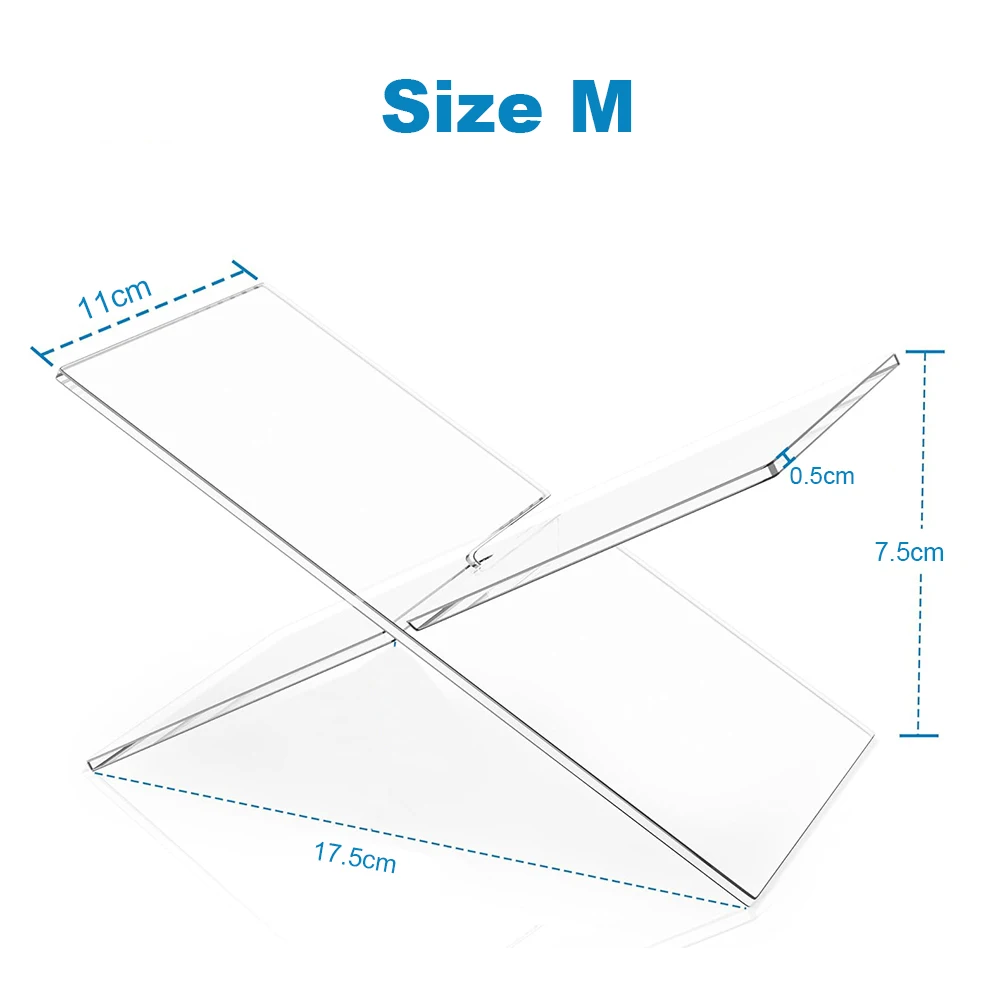 قطعتان من رف الكتب الأكريليك السميك بسمك 5 مم، رف كتب شفاف، سهل القراءة/الرؤية، مثالي للكتب المفتوحة والمغلقة #5