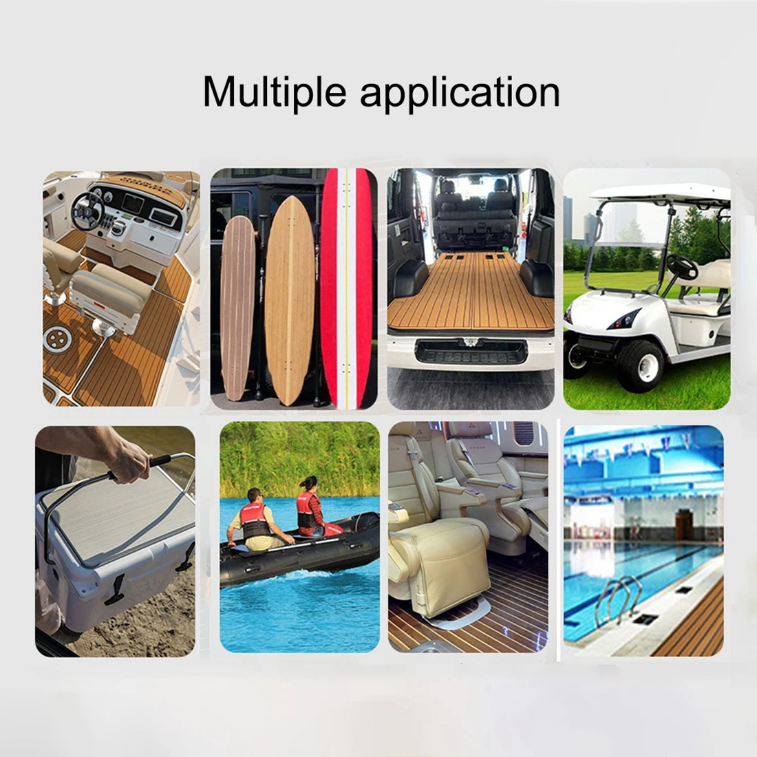 EVA Foam Boat Marine Flooring Faux Teak Boat Decking Mat 450x2400x6mm Anti Skid Yacht Flooring Mat Self Adhesive Vehicle Pad
