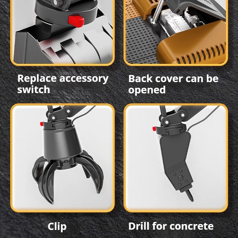Excavadora Rc de pequeña proporción, camión sobre orugas 3 en 1, excavadora de aleación, coche controlado por Radio, modelo de ingeniería, regalos para el Día de los niños