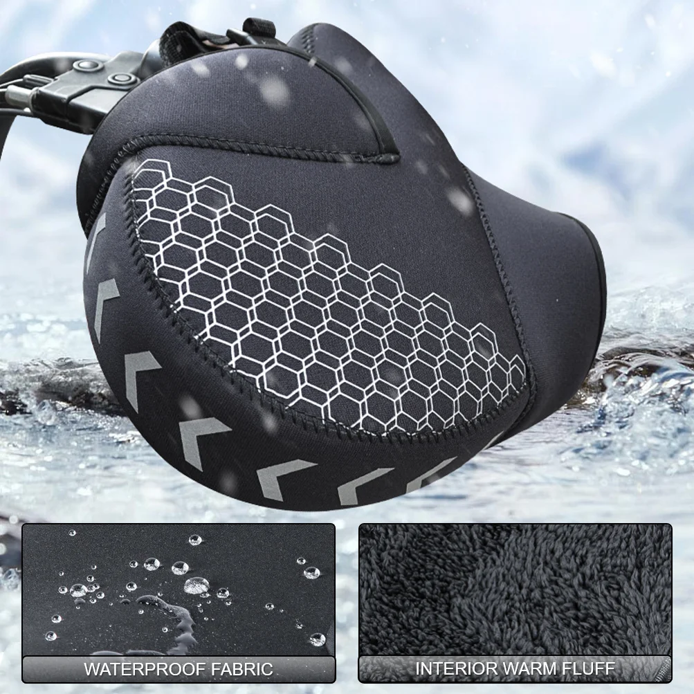 

Motorcycle Handlebar Cover Winter Electric Bike Windshield Gloves Windproof Warm Handle Thickened Reflective Strip