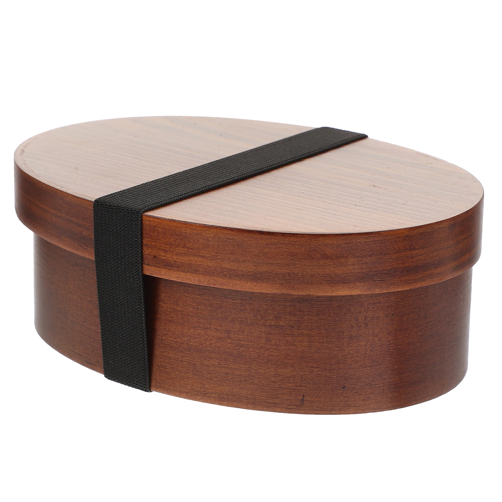 

Practical Wooden Lunch Box Convenient Single Layer Lunch Case Portable Food Container for Students Staff Use (Brown)