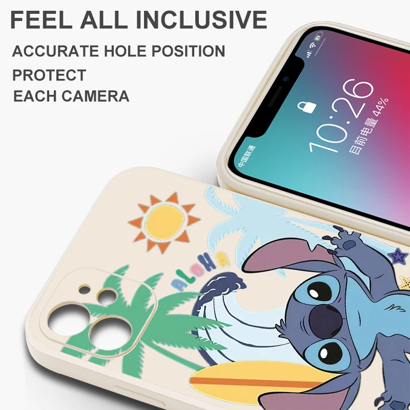 The Stitch Bady Disney per iPhone 15 14 13 12 11 Pro Max Plus 13 12 Mini X XR XS Max custodia per telefono cover posteriore Funda Carcasa Coque