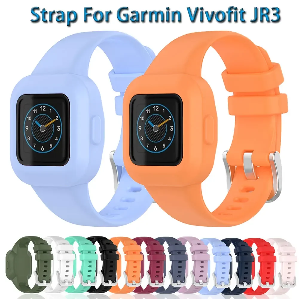 

Silicone Strap For Garmin Vivofit JR3 Kid Smartwatch Soft Watchband Smooth Bracelet Belt Children GarminFit jr.3 Wrist Band