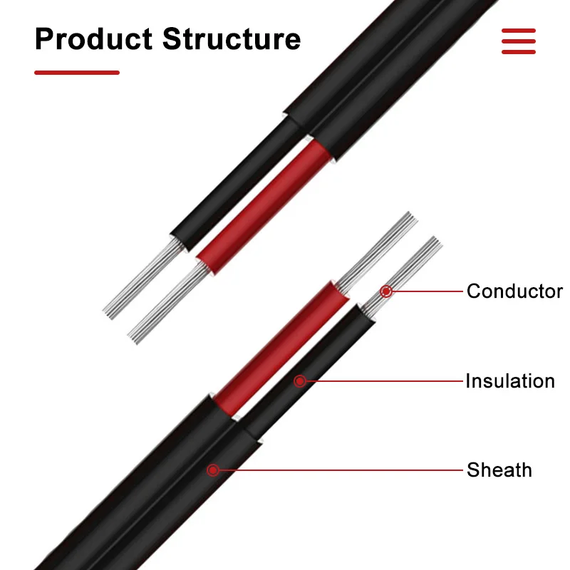 Solární PV kabel 2.5/4/6/10mm² černá pvc bh izolovaného elektrický propojovací kabelů 2pins fotovoltaických panel invertor prodloužení drát