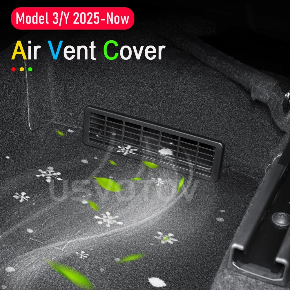 Under Seat Vent Cover for Tesla Model 3 Y Juniper 2025 2026 Air Condition Outlet Protector Rear Seat Air Vent Grill Accessories