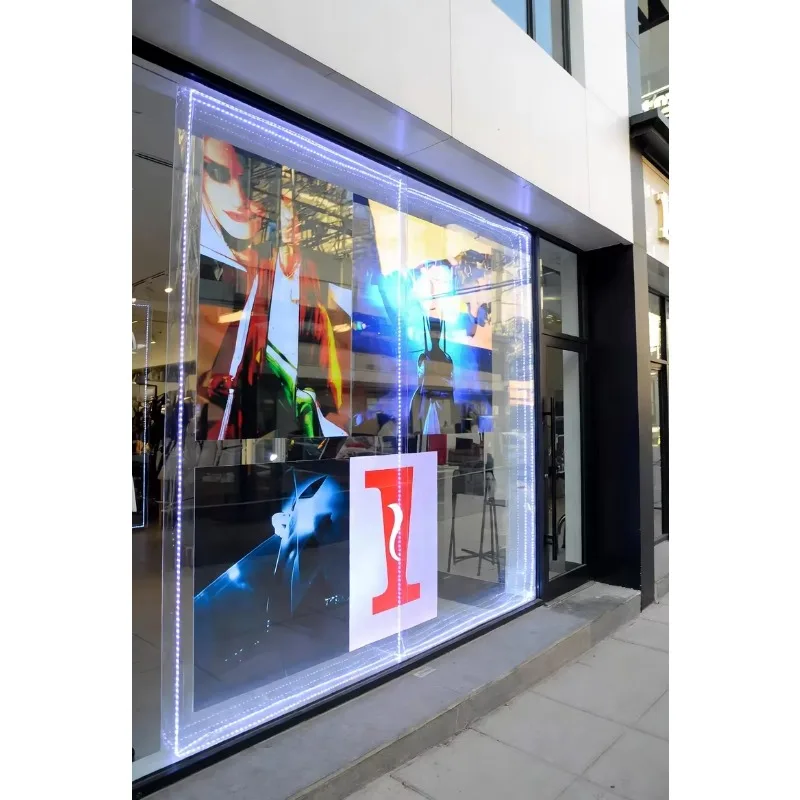 Transparent LED Film Display for Shopping Mall Retail Window Glass Advertising LED Crystal Film Screen