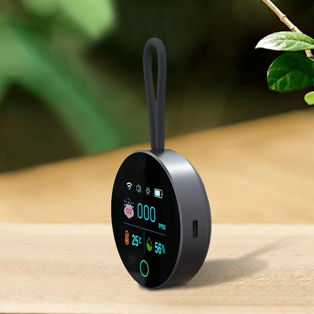 Detector de monóxido de carbono 3 en 1, Monitor de calidad del aire CO de 1000mAh, Detector de CO, alarma, Sensor de temperatura y humedad para acampar al aire libre, RV y coche