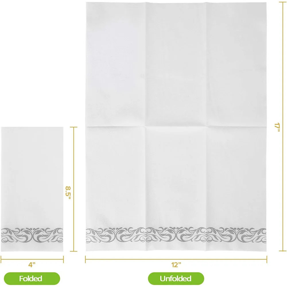 10pcs Disposable Napkins Dust-Free Elegant Old-Fashioned Towel Aluminum Foil Golden Bathroom Birthday Wedding Party Decorat