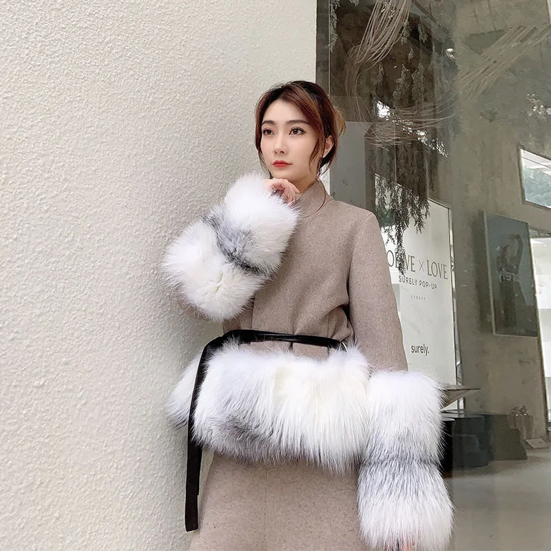 New 2023 high fashion Women Natural Real Fur Jackets ladies high quality real woolen blended fur jackets