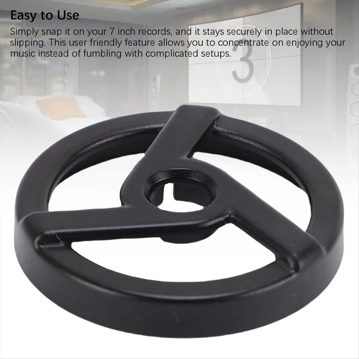 Record Adapter for Turntable 45 RPM 7 Inch Record Player, 38mm Adaptor Snap in Insert for Most Turntable Accessories