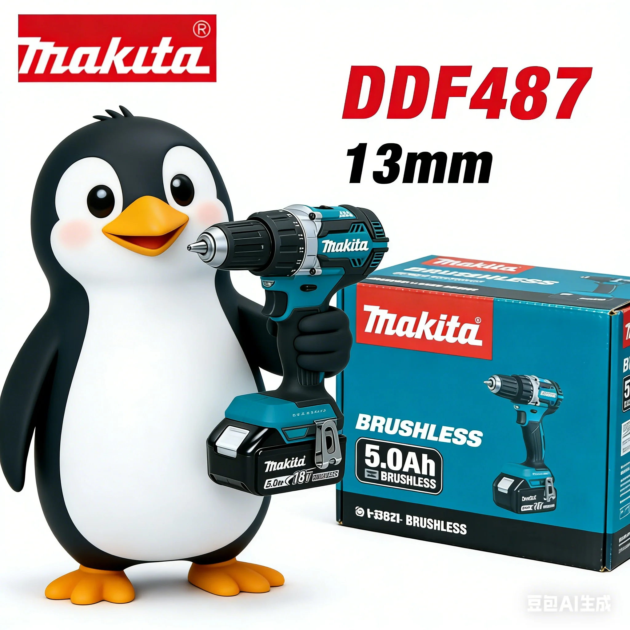 

Makita battery 18V 13mm DDF487$Battery Brushless Electric Drill Impact Tool for Decoration Teams Professional Power Tools