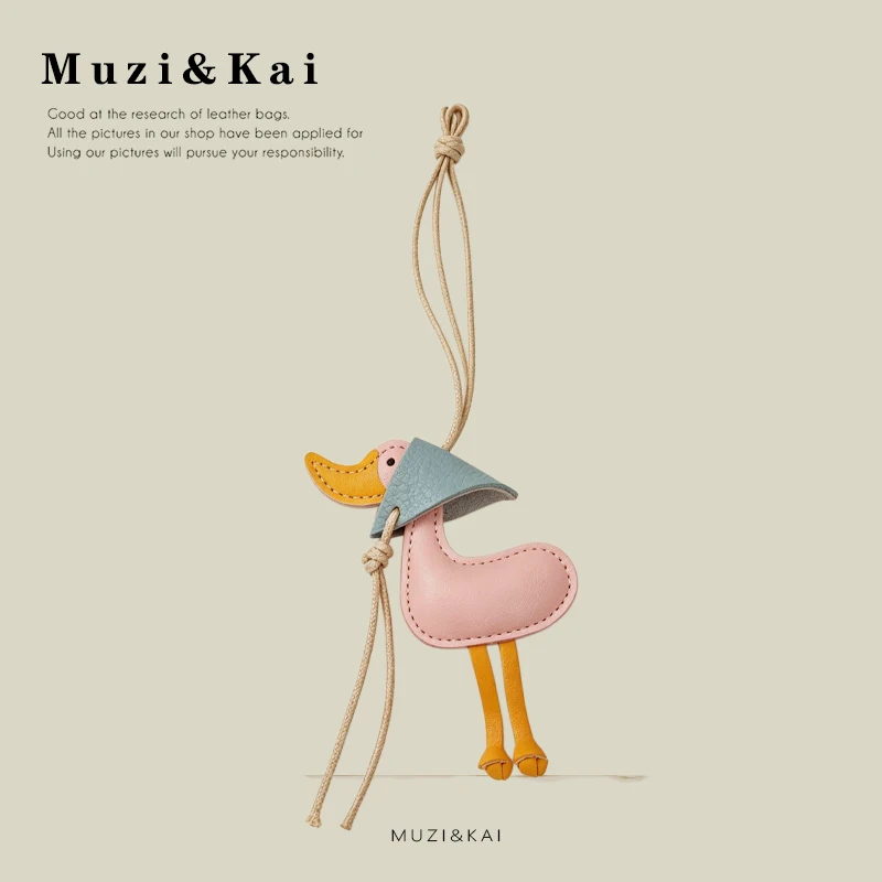 【Spend $37 or more and get $7 off】Bag charm keychain, cute duck leather bag pendant, creative new macaron color bag charm access