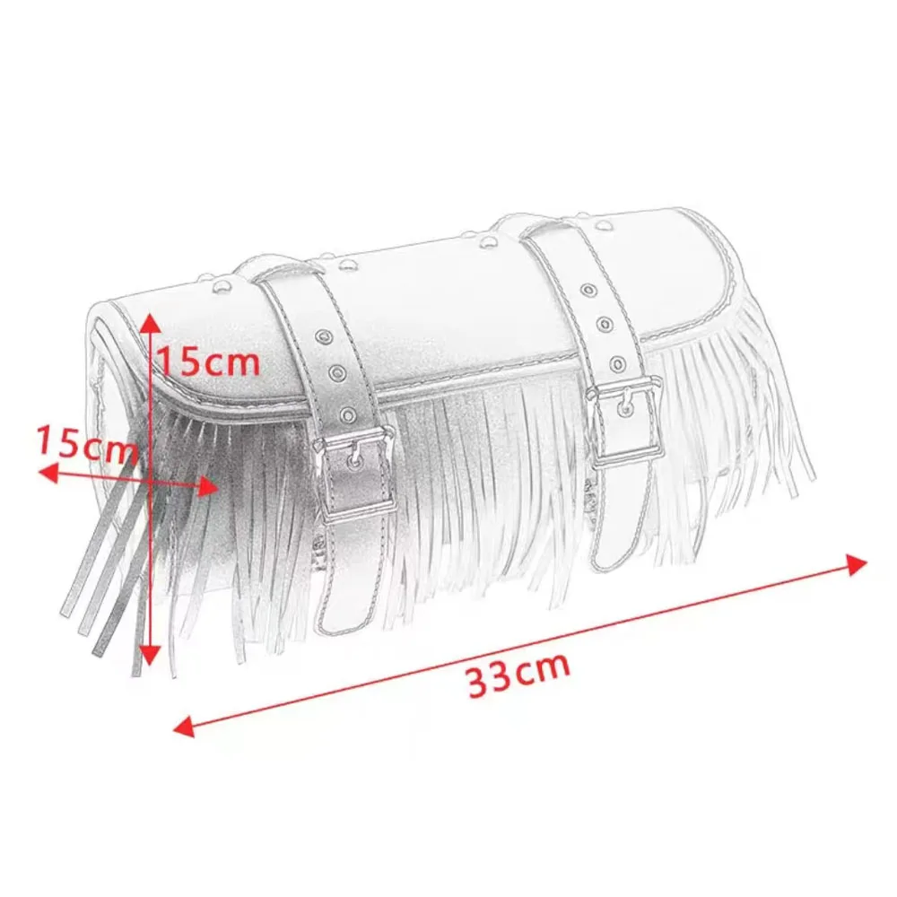 Universal Motorcycle Black Retro Tassel 7L Headband bag Side Waterproof Luggage Bag Tail bag Tote Bag For Touring Outdoor