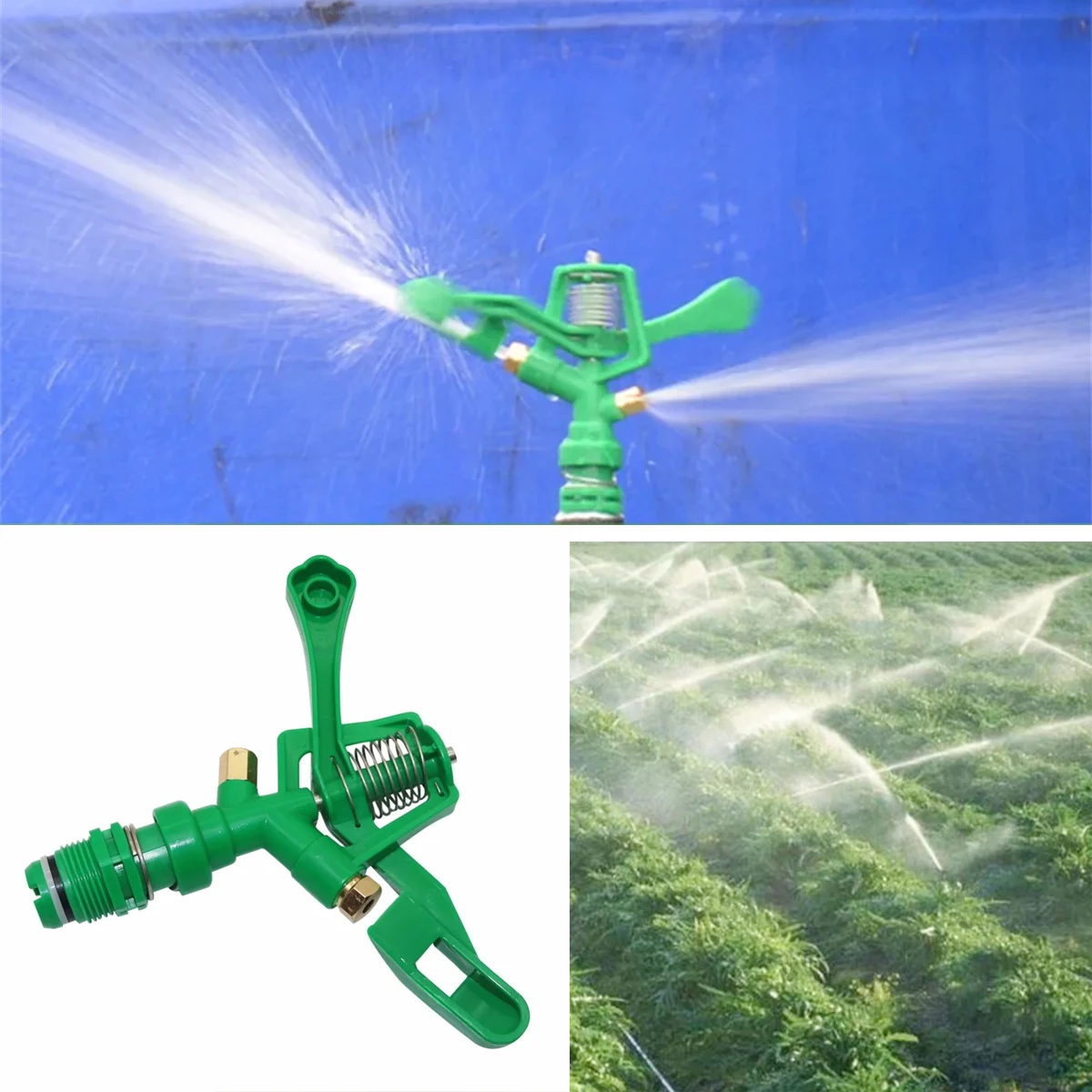 1/5/10Pcs Plastic Rocker Arm Double Spray Lawn Irrigation Nozzle 3/4