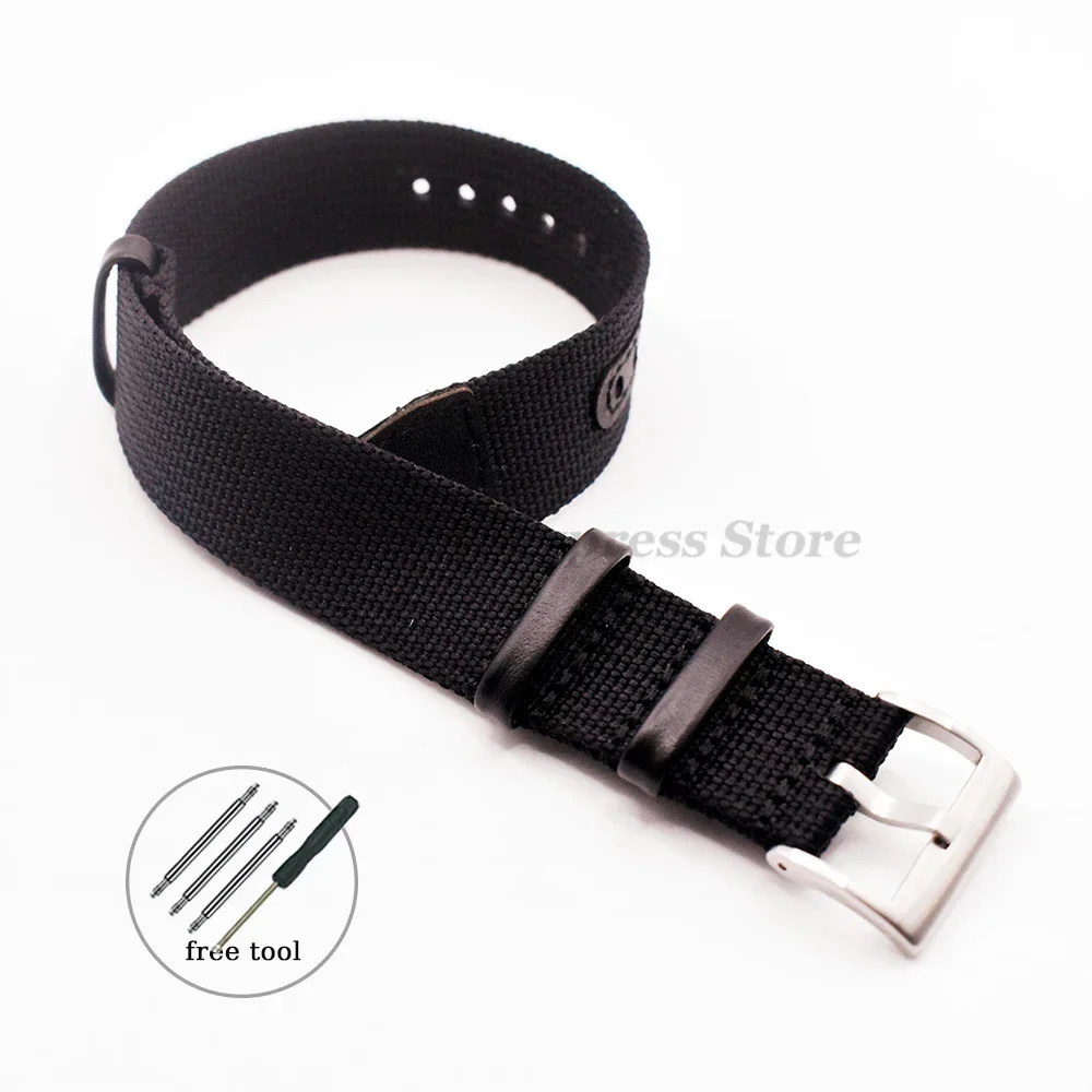20mm 22mm Horloge Armband voor Seiko voor Rolex Canvas Nylon Patch Lederen Band Horlogeband voor Hamilton voor omega Vervanging Riemen