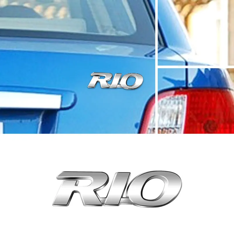 ملصق شعار حرف ريو معدني ثلاثي الأبعاد ، تصميم السيارة ، المصد الخلفي ، شعار الجذع ، K2 ، K3 ، K5 ، KX5 ، GT ، Forte ، Rio ، Optima ، Sorento #2
