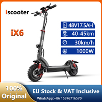 iScooter iX6 EScooters 1000W Powerful Motor 48V17.5Ah Battery NFC Start eScooter Multifunctional LCD Instrument Electric Scooter