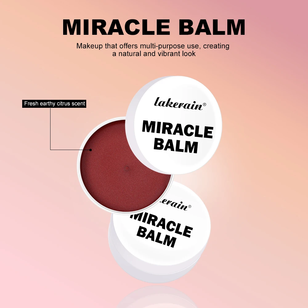 Lakerain Miracle baume crème multi-usages visage fard à joues ombre à paupières rouge à lèvres améliore l'hydratation de la peau élasticité visage cosmétiques